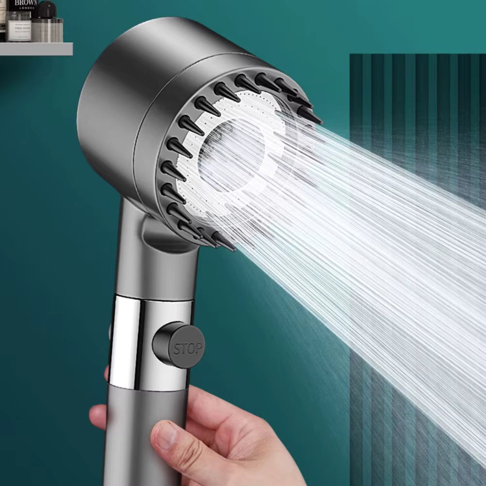 High Pressurised Filter Shower Head 3-mode Adjustable Spray with Massage Brush Rain Accessories