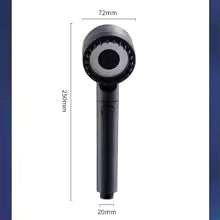 High Pressurised Filter Shower Head 3-mode Adjustable Spray with Massage Brush Rain Accessories