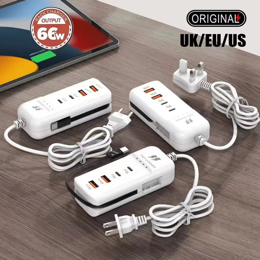USB Charger PD Type C Fast Charge Quick Wall Chargers Multiport USB Hub Adapter